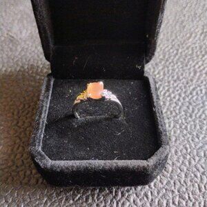 Natural Gemstone Stainless Steel Ring Handmade Jewelry Size 6